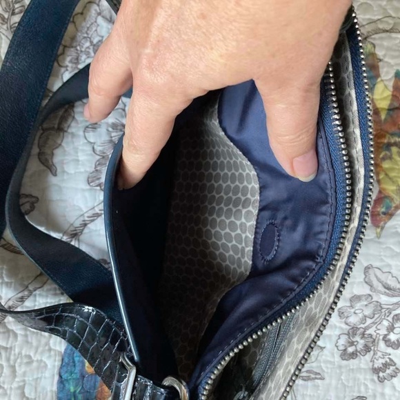 Brighton Navy blue Croc Pattern Bag - Picture 12 of 15